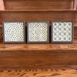 Batten Shabby Chic Crochet Shadow Boxes Boho Glass Frames 10” x 10”